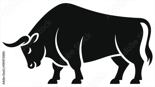 Taurus Zodiac Sign Bull Silhouette Vector – Astrology Symbol for Horoscope, Design, Tattoo, and Spiritual Art – Minimalist Black Outline for Print, Web & Merch