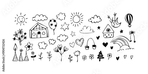 A diverse collection of various icons and symbols representing different concepts and ideas Vector