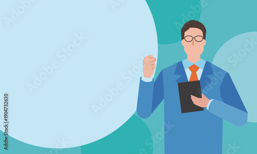 コピースペース付きビジネスマンの背景イラスト