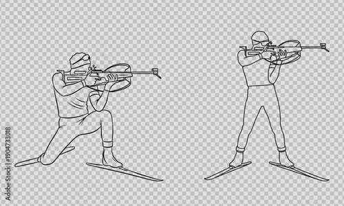 Illustration of two rifle shooters in different stances