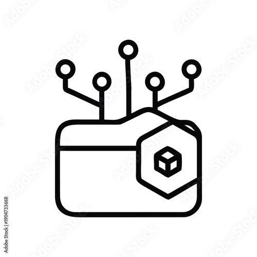 Professional Digital Currency Crypto Wallet Icon Featuring 3D Puffy Style