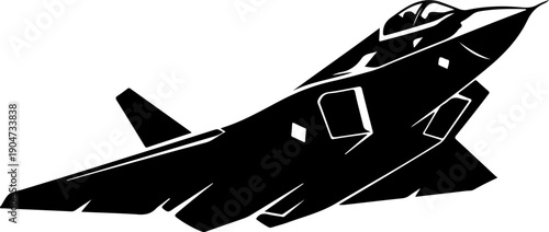 Modern Fighter Jet silhouette vector illustration