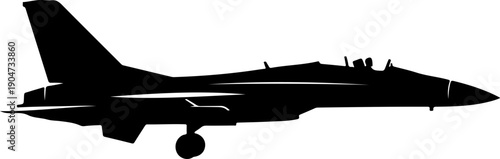Modern Fighter Jet silhouette vector illustration