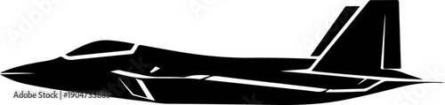 Modern Fighter Jet silhouette vector illustration