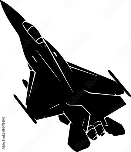 Modern Fighter Jet silhouette vector illustration