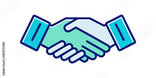 Two business people shaking hands in a professional setting Vector