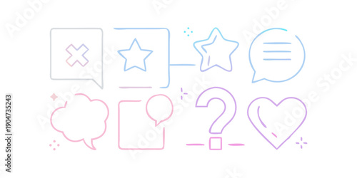 A collection of various icons representing communication and information Vector
