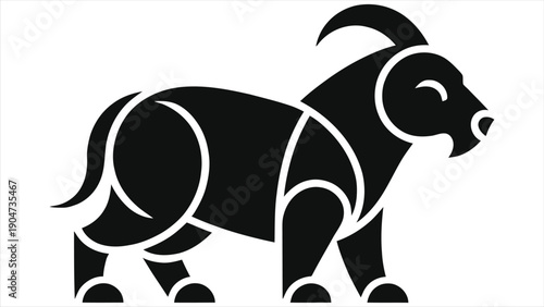 Chinese Zodiac Ox Polygon Vector Silhouette Geometric Bull Design Black White Lunar New Year Minimalist Tattoo Logo Icon Astrology Horoscope Taurus Cattle Buffalo Animal Symbol Graphic