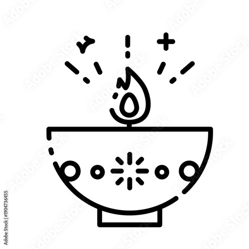 Diya Oil Lamp icon. suitable for the India Culture