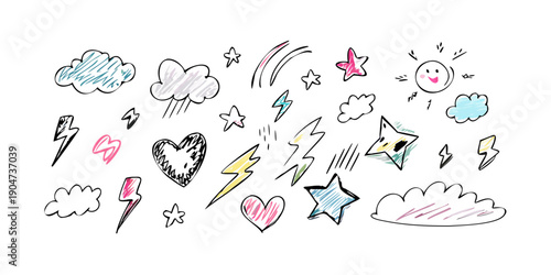 A diverse collection of symbols representing various aspects of life and culture. Vector