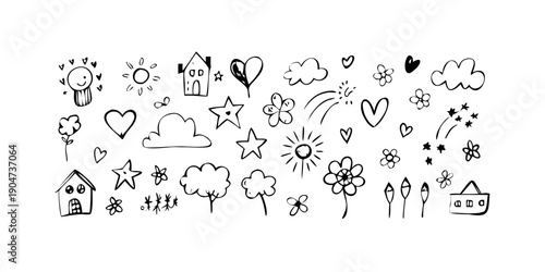 A collection of various icons and symbols representing communication and emotions Vector