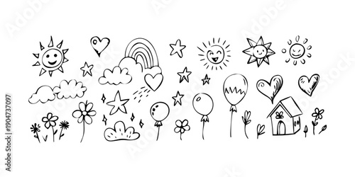 A delightful collection of various love-themed icons and symbols Vector