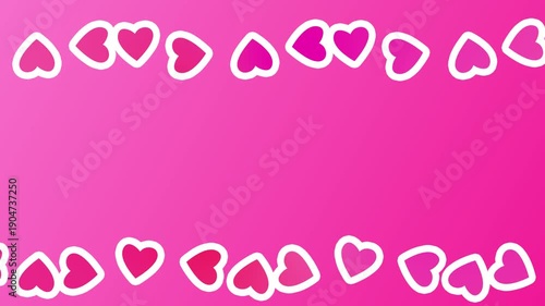Pink Heart Shapes Frame Background