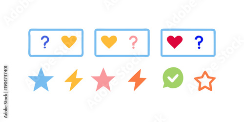 Assorted colorful icons and symbols arranged in a playful and engaging manner Vector