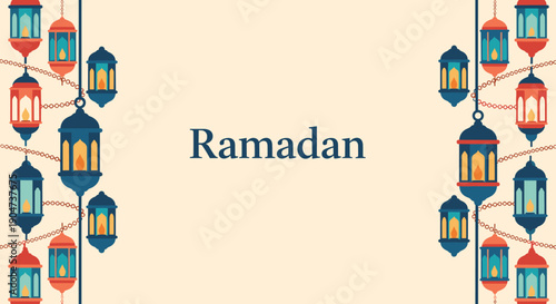 Elegant Ramadan Illustration Collection with Islamic Flat Illustration