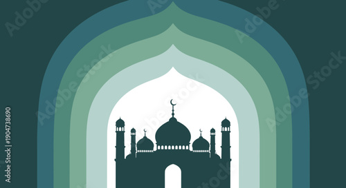 Elegant Ramadan Illustration Collection with Islamic Flat Illustration
