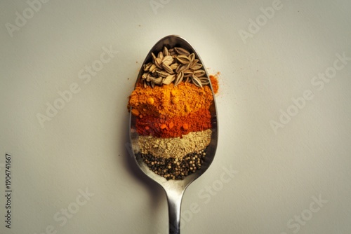 A photo of ground spices in a spoon