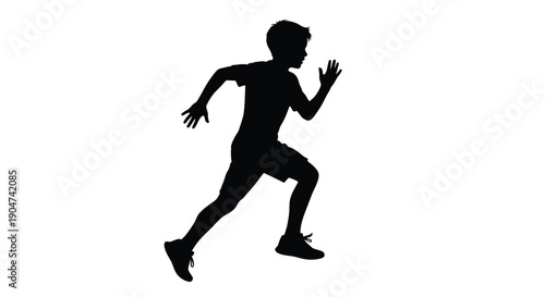 A dynamic image of a person running swiftly black silhouette