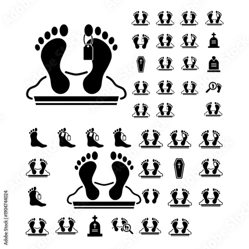 Morgue Facility and Mortuary Body House Silhouettes - Forensic Medical Set