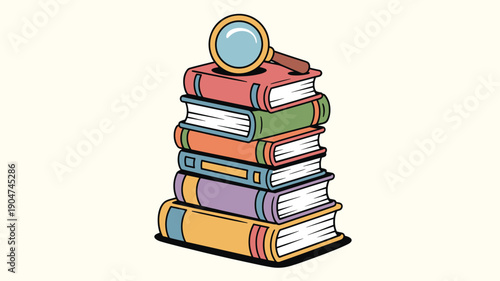 Book with searching light vector illustration