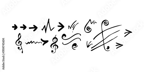 Konstfotografi A variety of musical notes and symbols used in sheet music Vector