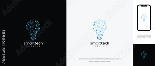 Smart Tech Light Bulb Logo - Innovation Ideas Digital Solutions.