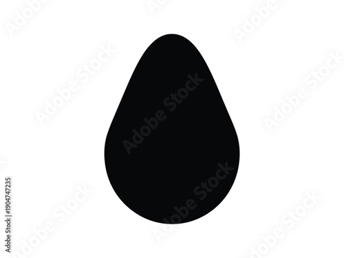 Solid black egg shape, representing new life, Easter, or organic form