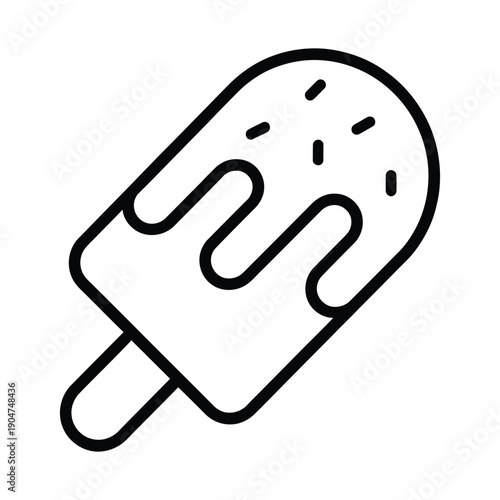 Simple Line of a Popsicle with Sprinkles