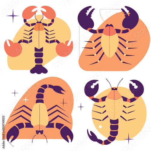 Zodiac Sign Cancer Vector Illustration Astrological Symbol with Crab Claws Decorative Graphic Design Element Fortune Telling Horoscope Isolated