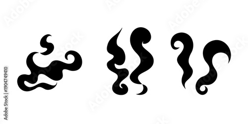 Fotografie Abstract black and white swirling patterns with varying thickness and curvature