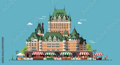 Fairytale Chateau Frontenac, a Historic Landmark of Quebec City, Embodies the Charm and Grandeur of Canadian Heritage and Architecture
