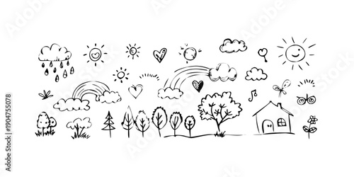 Valokuva A diverse collection of various weather and natural phenomena icons Vector