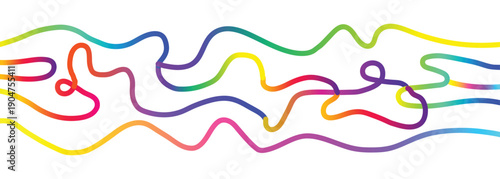 Abstract colorful wave background featuring a flowing vector design with curved blue lines and light patterns for a modern business web banner illustration