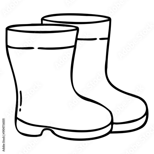 Rubber Boots Line Art