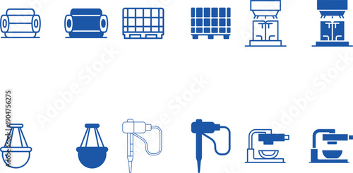Industrial Equipment Icons Set