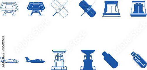 Industrial Technology and Aviation Icons