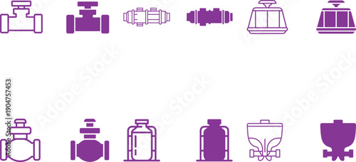 Industrial Valve and Equipment Icons