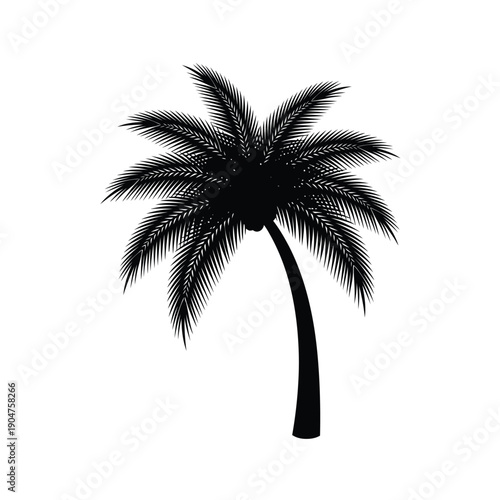 Expressive vector artwork of a palm tree, capturing the essence of a tropical getaway, ideal for creating inviting summer visuals.