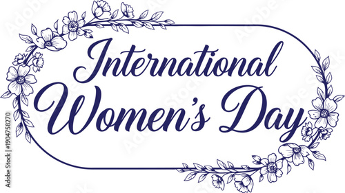 International women's day floral vector illustration for celebration