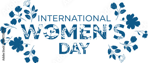 International women's day floral vector illustration