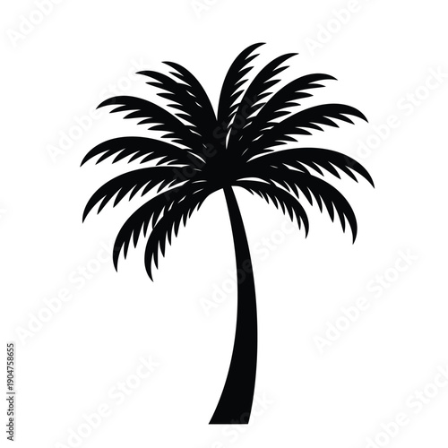 Decorative palm tree vector pattern, repeating motif of stylized trees for a chic tropical background or textile design.