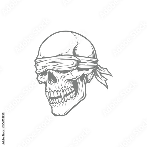 Blindfolded Skull Engraving
