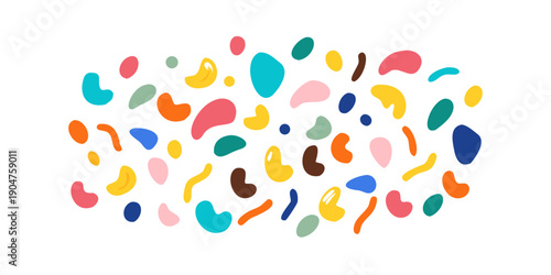 Cuadro en lienzo A vibrant and colorful array of abstract shapes and patterns Vector