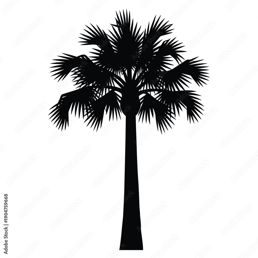 Obraz premium Artistic vector rendering of a palm tree, conveying a serene and relaxing tropical atmosphere.