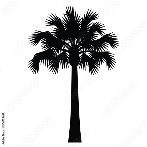 Artistic vector rendering of a palm tree, conveying a serene and relaxing tropical atmosphere.