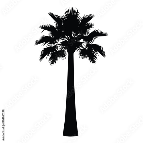 Stylized palm tree vector design, great for surf shops, beachwear, and ocean-themed products.