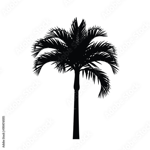 Artistic vector illustration of a palm tree, conveying a sense of tranquility and escape, perfect for wellness brands.
