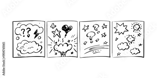 Photography A sequence of illustrations depicting the formation and dissipation of a storm V