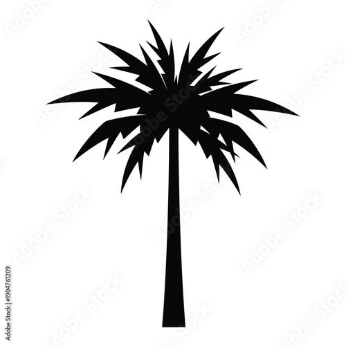 Bold palm tree vector graphic, representing summer vibes and outdoor activities, perfect for sports and lifestyle brands.