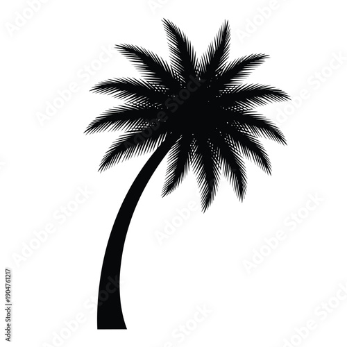 Artistic palm tree vector illustration, conveying a sense of luxury and exoticism, ideal for high-end travel brochures.